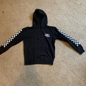 Vans hoodie with checkered sleeves men’s small normal used condition